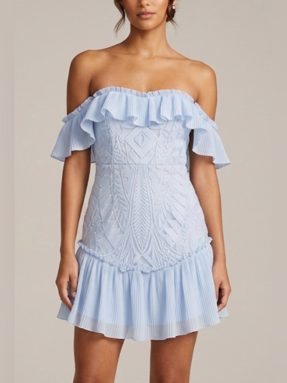 Saints + Secrets Mini Off Shoulder Strap Dress, Size S